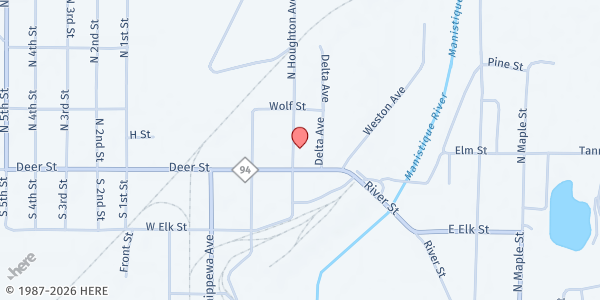 Map showing Good Neighbor Services at 200 Deer Street, Manistique, MI