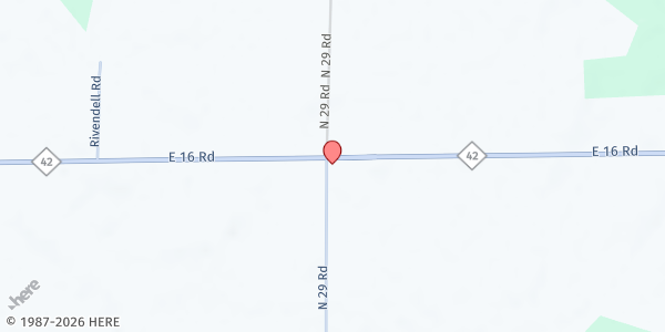 Map showing Colfax Community Church Food Pantry at 2010 E 16 Road, Manton, MI