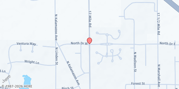 Map showing FFI-Cross Roads Church-Bread of Life - Food Distribution Center at 717 US Hwy 27 N, Marshall, MI