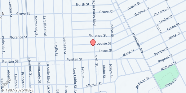 Map showing United Sisters of Charity - Martin Park at 16339 Rosa Parks Boulevard, Martin Park, MI