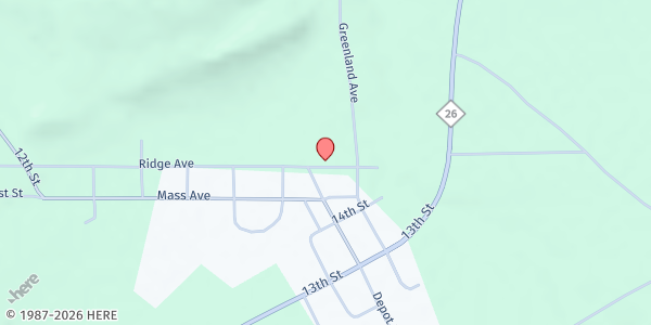 Map showing St. Paul's Lutheran Church - Neighborhood Community Kitchen at 1409 Ridge Ave, Mass City, MI