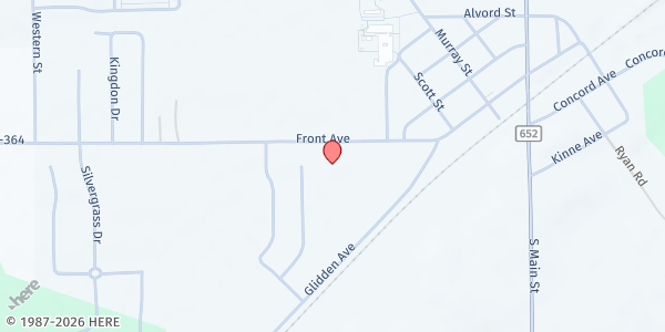 Map showing Antwerp Township Hall at 24821 Front Ave., Mattawan, MI
