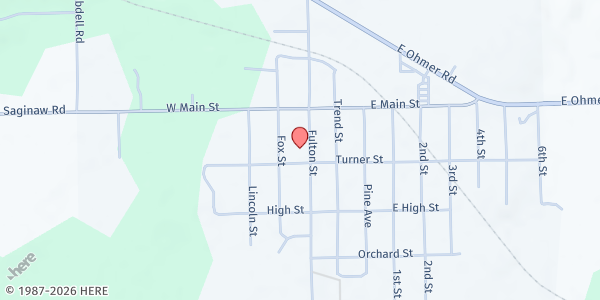 Map showing Spring of Life Community Church at 6080 Fulton St., Mayville, MI