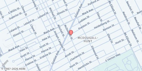 Map showing House of Providence - McDougall-Hunt at 3442 McDougall, McDougall-Hunt, MI