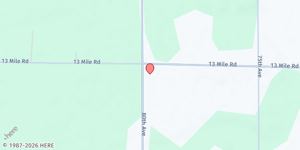 Map showing Mecosta County Commission on Aging & Activity Center at 12954 80th Avenue, Mecosta, MI