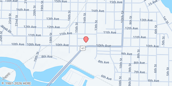 Map showing Abundant Life Mission at 1406 10th Avenue, Menominee, MI