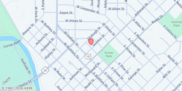 Map showing Caregiving Network Inc. at 200 W Grove St, Midland, MI