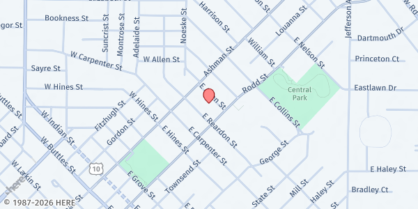 Map showing HELP Pantry at 1310 Ashman St., Midland, MI