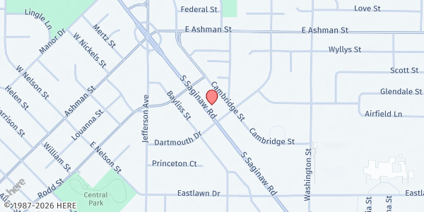 Map showing SAMS Pantry at 503 S. Saginaw St., Midland, MI
