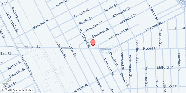 Map showing H.O.P.E., Ark of Deliverance Revival Center - Tireman Avenue at 5440 Tireman Avenue, Midwest, MI