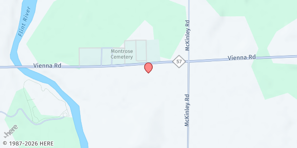 Map showing Montrose Food Bank at 9453 W. Vienna Rd., Montrose, MI