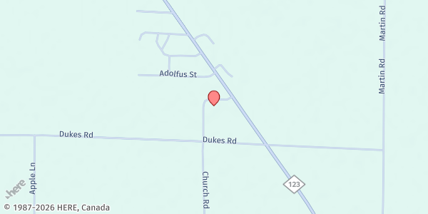 Map showing Brevort Township Library at 1941 W Church Rd, Moran, MI