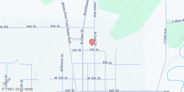 Map showing Morley Community Center at 151 7th Street, Morley, MI
