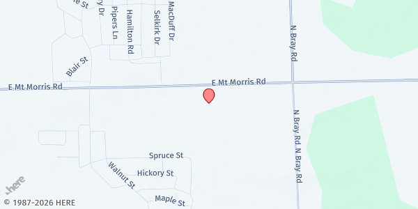 Map showing Fountain of Grace Assembly of God at G-2382 E. Mt. Morris Rd., Mt. Morris, MI