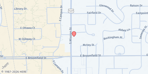 Map showing Salvation Army Service Center - Mt Pleasant at 1715B S Mission St, Mt Pleasant, MI