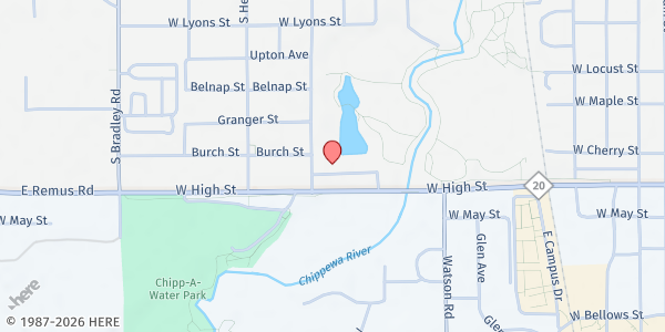 Map showing William and Janet Strickler Nonprofit Center at 1114 W High St, Mt Pleasant, MI