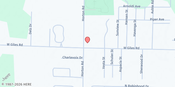 Map showing Laketon Bethel Reformed - Mobile Pantry Distribution at 1568 W Giles, Muskegon, MI