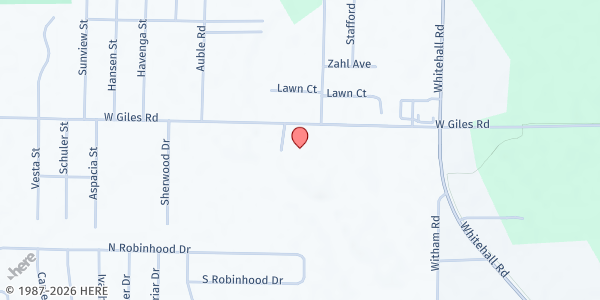 Map showing Muskegon Area District Library - Laketon Township Branch at 991 West Giles Rd., Muskegon, MI
