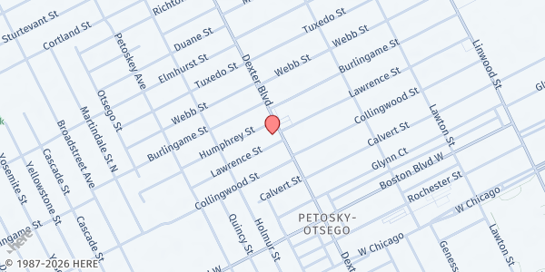 Map showing St. Paul Community Outreach at 11359 Dexter Avenue, Nardin Park, MI