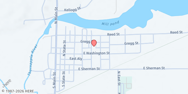 Map showing Nashville Baptist Church at 312 Phillips St, Nashville, MI