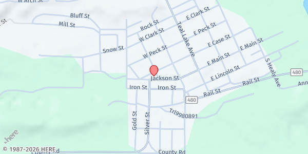 Map showing Negaunee Public Library at 319 W Case St, Negaunee, MI