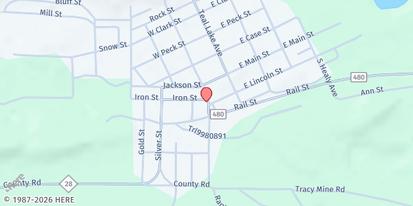 Map showing St. Paul Conference of St. Vincent de Paul at 211 Iron St, Negaunee, MI