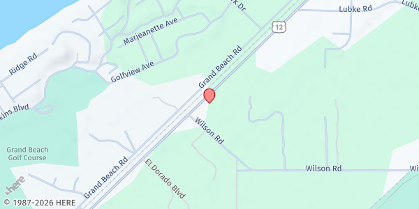 Map showing New Buffalo American Legion Mobile Pantry at 19139 US Hwy 12, New Buffalo, MI