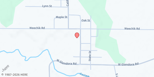 Map showing New Troy Community Center at 13372 California Road, New Troy, MI