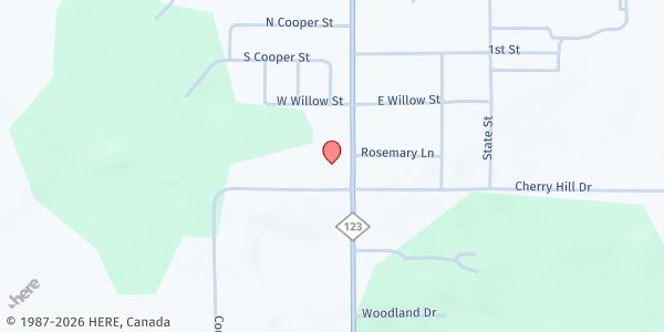 Map showing GCCP Dunlap Center at 6545 M-123, Newberry, MI