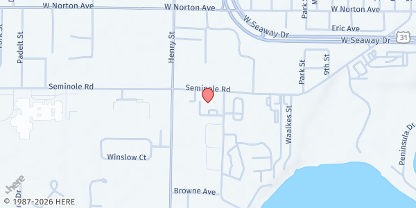 Map showing Muskegon Area District Library - Norton Shores Branch at 705 Seminole Rd., Norton Shores, MI