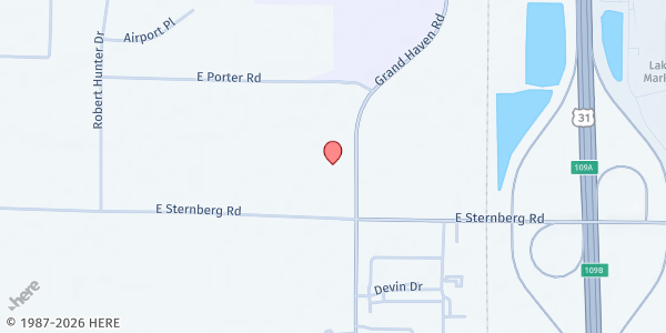 Map showing Resting Place Church at 5303 Grand Haven Rd, Norton Shores, MI