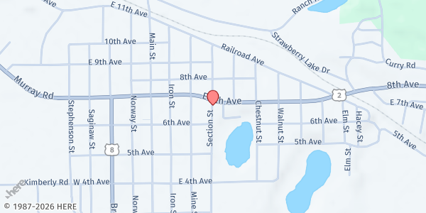 Map showing Grace UMC at 130 O'Dill Drive, Norway, MI