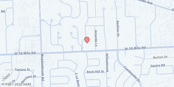 Map showing Zelphia's Community Kitchen at 40700 West 10 Mile Road, Novi, MI