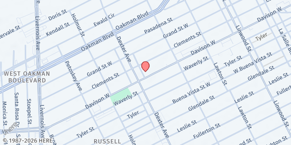 Map showing Dexter Avenue Baptist Church - William R. Haney Center at 3350 West Davison Street, Oakman Blvd Community, MI