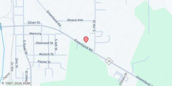 Map showing Ontonagon Baptist Church at 615 Greenland Road, Ontonagon, MI