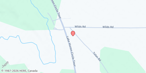 Map showing Ossineke United Methodist Church at 13095 US-23, Ossineke, MI