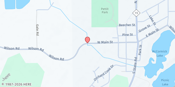 Map showing St. Timothy Lutheran Church at 450 E. Wilson Rd., Otisville, MI