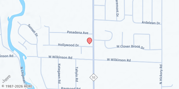 Map showing The HUB Owosso First Church of God at 2100 North Michigan 52, Owosso, MI