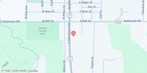 Map showing Pellston Area Food Pantry at 155 Stimpson St., Pellston, MI