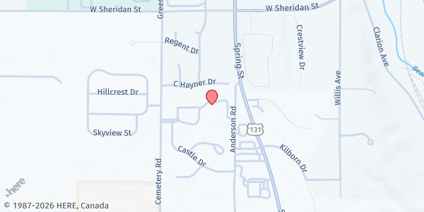 Map showing Friendship Center of Emmet County at 1322 Anderson Rd, Petoskey, MI