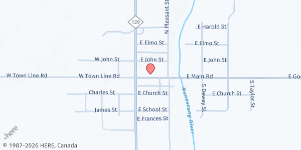 Map showing Pickford Community Library (Gather 2 Grow) at 137 E. Main Street, Pickford, MI