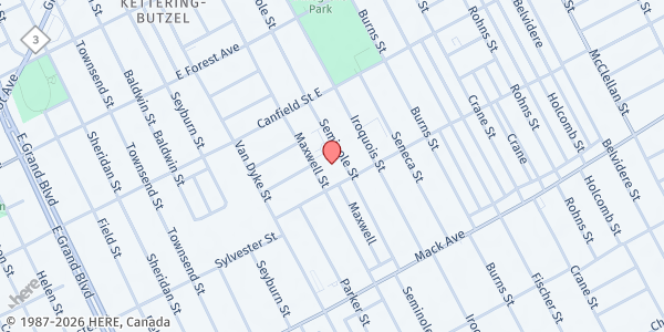 Map showing St. Augustine & St. Monica at 4151 Seminole Street, Pingree Park, MI