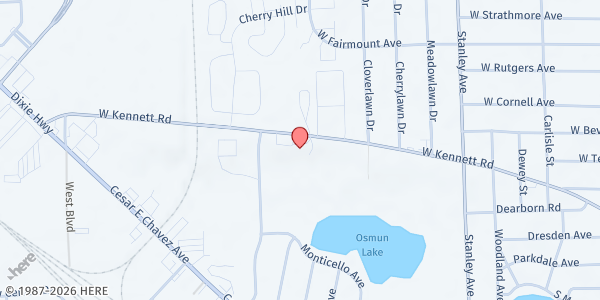 Map showing Grace & Peace Community Church at 451 W Kennett Rd, Pontiac, MI