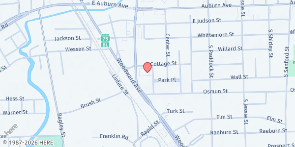 Map showing Lighthouse at 46156 Woodward Ave, Pontiac, MI