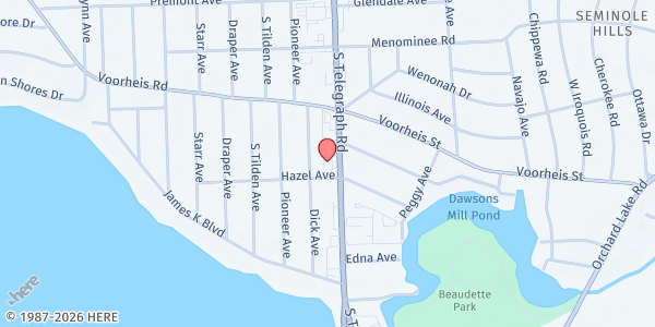 Map showing Pontiac Meals on Wheels at 248 S. Telegraph, Pontiac, MI