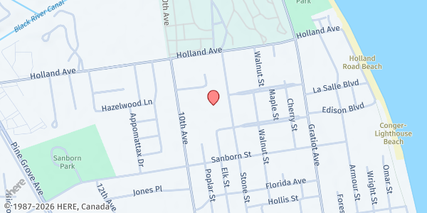 Map showing Faith Lutheran Church at 3455 Stone Street, Port Huron, MI
