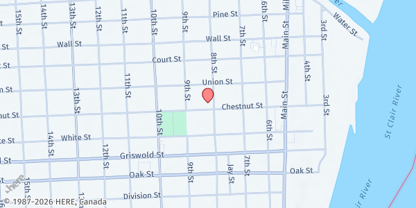 Map showing Mid-City Nutrition at 805 Chestnut St., Port Huron, MI