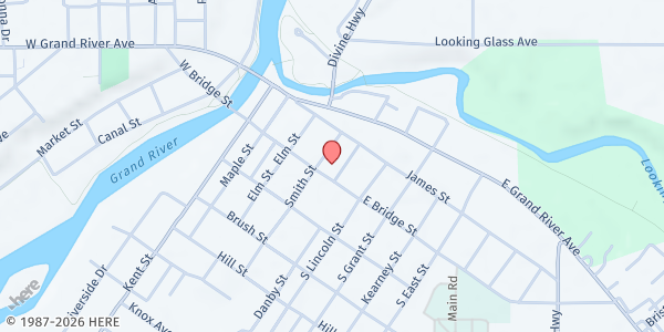 Map showing Ionia County Commission on Aging- Portland at 421 East Bridge Street, Portland, MI