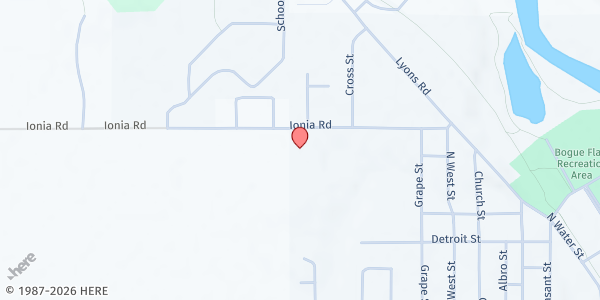 Map showing Mount Hope Church at 845 Ionia Rd., Portland, MI