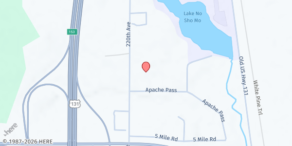 Map showing Church of Nazarene - Mobile Pantry Site at 5300 220th Ave, Reed City, MI